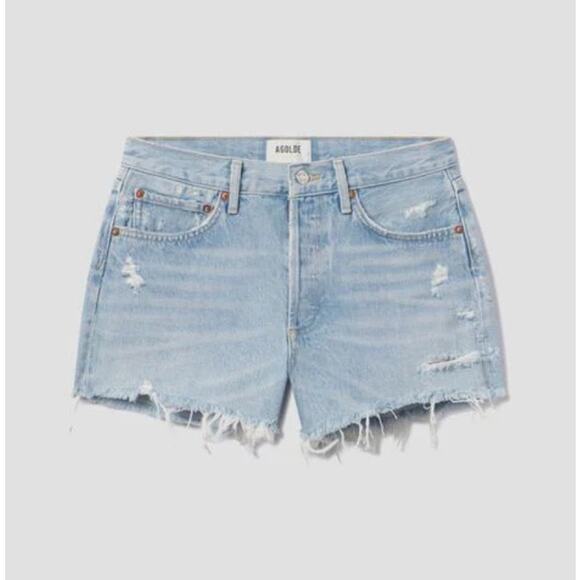 AGOLDE Parker Vintage Cut-Off Shorts in Swampmeet Button Fly Size 25 - Picture 1 of 10